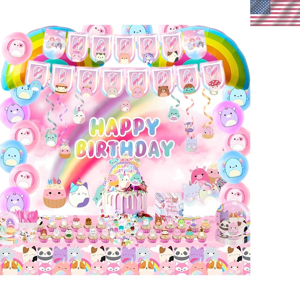 Cute Animals Birthday Decorations Kids Party Supplies with Banner Cake Topper…