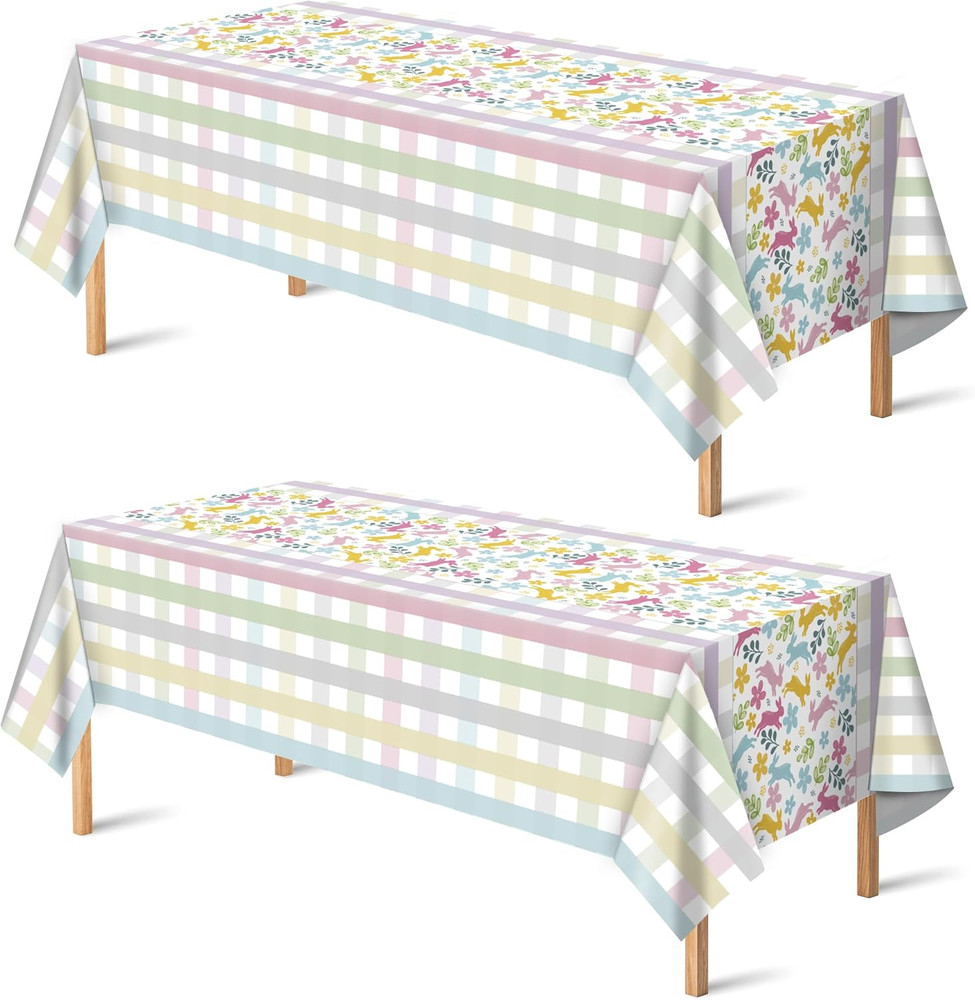 Easter Decorations – Rabbit Eggs Disposable Plastic Tablecloth Rectangular | Eas
