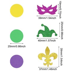 Honbay 200PCS Glitter Mardi Gras Party Confetti Decorations Carnival Party Suppl