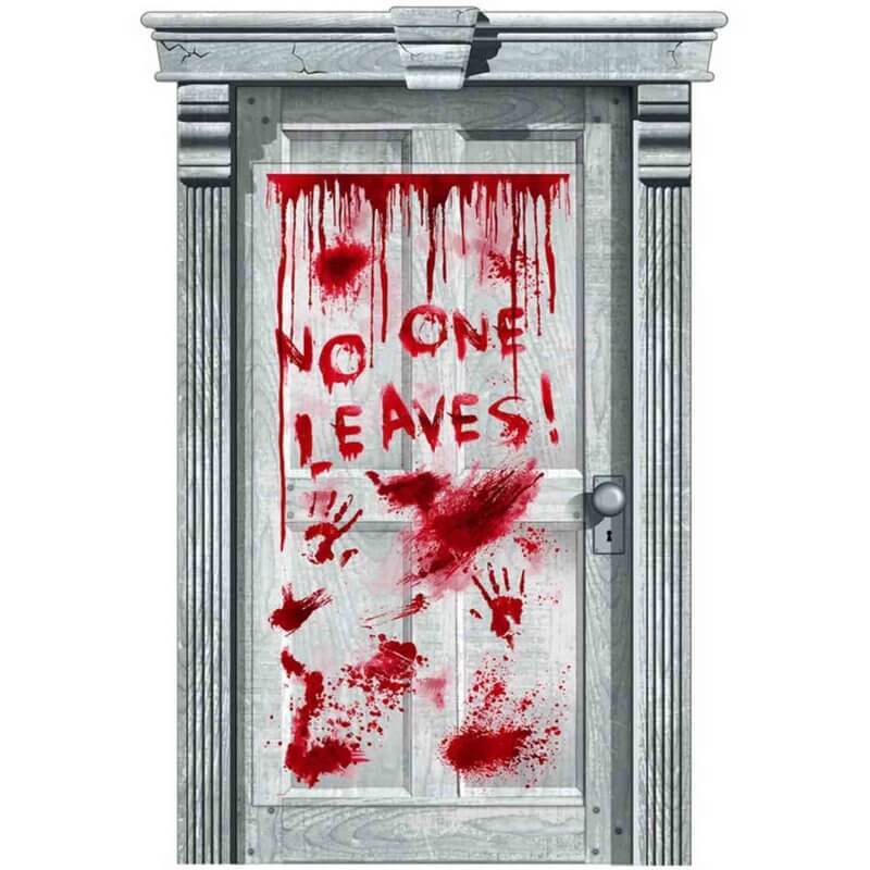 Asylum «No One Leaves» Dripping Blood Plastic Door Halloween Window Decorations
