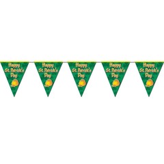 4 Pack, Beistle 10 x 12 Happy St Patricks Day Pennant Banner; Green/Gold