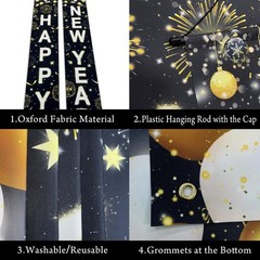 , XtraLarge Happy New Year Banner – 72×12 Inch | Porch Banner for New Years E…