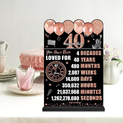 Rose Gold 40Th Birthday Decorations for Women, Two-Sided Vintage 40 Back in 1986
