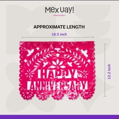 Happy Anniversary Party Banners~ 3 Pack 18ft each Banner-Plastic Papel Picado.