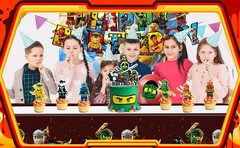 Ninja Birthday Party Decorations Lego Balloons Tablecloths Banner Cupcake Topper