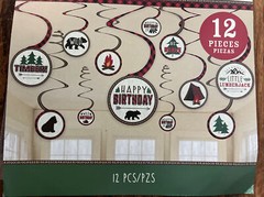 Lumberjack Birthday Boy Outdoors Party Swirl Decorations 12pc Wildlife NEW Bear