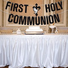 First Holy Communion Banner Baby Shower / 1st Religious/Birthday Baptism Bunt…