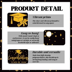 Congratulations Class Of 2026 Graduation Backdrop Black Gold Photo Background
