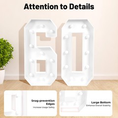60 Light Up Numbers 60th Birthday Party Decoration Light Up Numbers Decorations