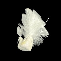 1 Set 4-1/2″L Artificial Peacock Bird Glitter Gems Foam Feather Floral Crafts