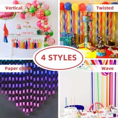 Rainbow Party Streamers Crepe Paper Rolls Pride Birthday Decoration 6 Rolls