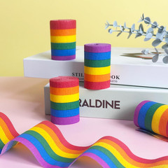 8 Rolls Crepe Paper Streamers, Rainbow Streamers Party Decorations for Birthday