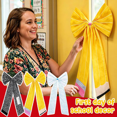 3 Pcs Back to School Decorations 31.5 Inches Large Wall Bow Giant Bow Pencil Com
