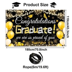 Congratulations Graduate We Are So Proud of You Banner Backdrop Photo Booth Sign