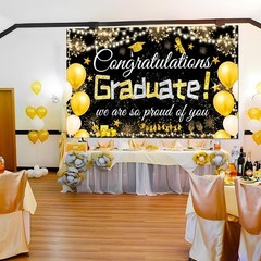Congratulations Graduate We Are So Proud of You Banner Backdrop Photo Booth Sign