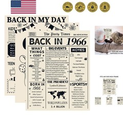 60th Birthday Decorations for Men and Women, 3 Pieces Vintage 60 Birthday An…