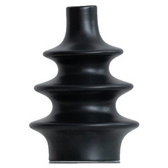 Modern Spiral Ceramic Vase – Minimalist Black White Floral Vessel for Home Decor