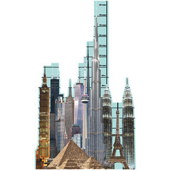 H13510 Worlds Tallest Structures Buildings Scale Model Cardboard Cutout Standee