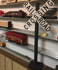 RAILROAD PARTY DECORATION | Trains | White Railroad Crossing Wall Sign & Stand