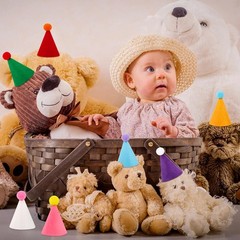 10 Pcs Mini Birthday Party Hats Multicolor Mini, Colorful Non-woven Fabric