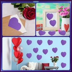 200 Heart Cutouts – 4 Inch Purple Heart Shapes – Paper Cut-Outs for Valentine…