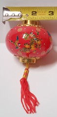 2 Chinese Red Paper Dragon Expands to 5 Feet with 4 Small Plastic Red Lanterns.