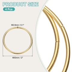 4 Pcs Metal Hoops for Crafts, 2 Inch Dream Catcher Rings, Gold