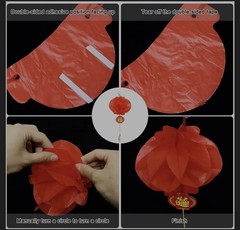 3 Chinese Red Lanterns Decors for New Year, Spring Festival, Wedding