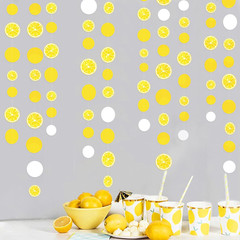63 Ft Lemon Party Decorations Yellow White Circle Dots Garland Polka Dot Hanging