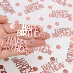 Rose Gold Birthday Confetti – 270 PCS Glitter Happy Birthday Decorations for Tab