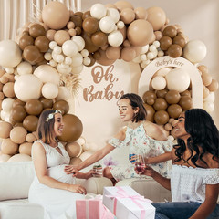 140Pcs Netural Balloon Garland Arch Kit, 5 10 12 18Inch Brown Beige Nude Tan Bal