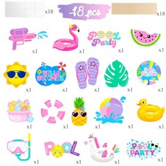 18 PCS Hello Summer Pool Party Centerpiece Sticks Beach Hawaii Luau Decor