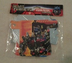 Design Ware TRANSFORMERS Birthday Lot 1 Banner, 8 Invitations & 8 Gift bags NWT