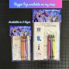 Kpop Happy Birthday Coloring Activity Kpop Packet Party Favors