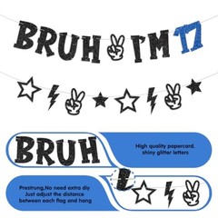Bruh I’m Bannerth Birthday Decorations for Boys Pre-strung Happyth Birthday 17