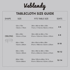 Veblandy 60×144″ Rectangle Tablecloth Weaved Textured Water Resistant Spill Proo