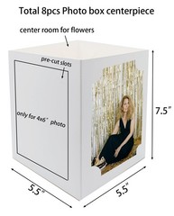 8pcs Photo Centerpiece for Table 6 Inch Photo Frame Box Centerpiece for Birth