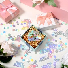 540 PCS Iridescent Happy Birthday Confetti Glitter Table Scatter Party