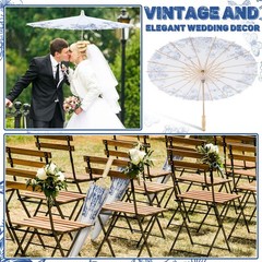 12 Pack Umbrellas Bulk for Wedding, 23.6″ Chinese Japanese Parasol Vintage De…