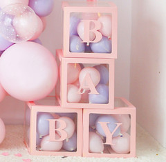 Customize Transparent Balloon Letter Box for Birthday Parties, Gender Reveal etc