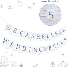 Seashells & Wedding Bells Banner for Coastal Bachelorette Party Last Toast On…