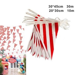 10/30M Carnival Theme Party Decorations Red And White Striped Pennant for ban