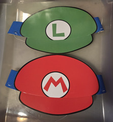 2015 Nintendo Super Mario Party Supplies Tablecloth, Hats, 12 Swirl Decorations