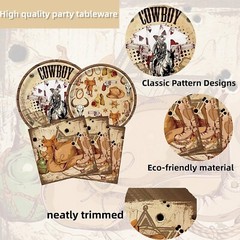 Cowboy Birthday Disposable Tableware (Plates, Napkins, Forks)