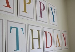 MidCentury Modern Minimalistic Colorful Happy Birthday Banner