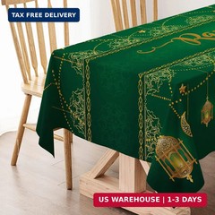 Hafangry Ramadan Mubarak Tablecloth Islamic Muslim Eid Decoration Golden Star Mo