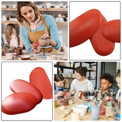 1Set Red Rubber Pottery Clay Ribs Tool Set for Sculpture and Ceramic Crafting