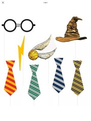 HARRY POTTER 8pc Party Photo Prop Set AND 6 ft. Happy Birthday Banner – NEW
