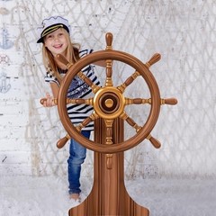 Ship Wheel Cardboard Cutout Stand Up Pirate Nautical Party Decorations