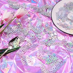 3000 PCS Iridescent Happy Birthday Confetti Metallic Foil Table Scatter